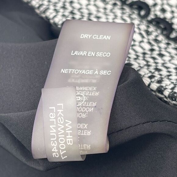 NWT KARL LAGERFELD Skirt Womens Size 16 Black White Tweed A-Line Mini Flat Front - Picture 5 of 16